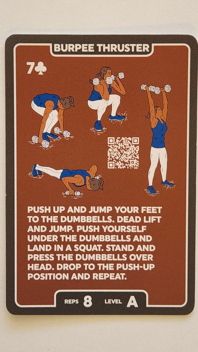 Illustration of BURPEE THRUSTER exercise